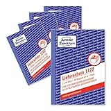 AVERY Zweckform 1722-5 Lieferschein (A6, 2x40 Blatt, selbstdurchschreibend mit farbigem Durchschlag, zur systematischen Erfassung aller relevanten Lieferpositionen) 5er Pack, weiß/gelb