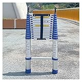 Robuste Ausziehleiter, 3,2–5,4 m, mit rutschfesten Gummifüßen, abnehmbare Haken, langlebig, vielseitig und sicher für LKWs/Garagen, 12,2 kg