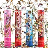 Konfetti Popper, Hillylolly 4 x Konfettikanone Bunt, Konfettibomben 28 CM, Party Popper Bunt, Konfetti Shooter, Confetti Cannon, Luftschlangen Bombe, für Hochzeit, Geburtstag, Party