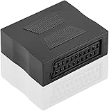 PADCR Scart-Adapter, 5 cm, Schwarz, für Fernseher, Videorekorder, DVD-Player und Spielekonsolen