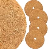 Akuoly Kokosmatten Winterschutz für Pflanzen Kokos-Mulchscheibe 30cm Durchmesser für Topfpflanzen Pflanzenschutz Kälteschutz, 4 Stück