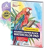 Tritart Aquarellpapier A4 300g - Din A4 - Weiß 20 Blatt - Aquarellblock zum Malen - Dickes Watercolor Paper - Aquarell Papier für Ihr Mal Zubehör - Aquarell Papierblock