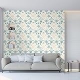 Wandschutzfolie Beige Grün Gelb Klebefolie Wandtattoo Leicht zu Entfernen Möbelfolie Selbstklebende Tapete Wandtattoo Schlafzimmer Tapete Selbstklebend Wallpaper for Living Room 45x300cm/1 roll