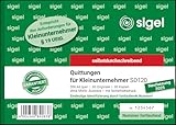 SIGEL SD120 Quittungsblock für Kleinunternehmer, fortlaufend nummeriert, eindeutige 7stellige Nummer, A6 quer, 2x30 Blatt, selbstdurchschreibend, aus nachhaltigem Papier