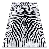 MIRO 51331.803 Waschteppich, Zebra, Anti-Rutsch - schwarz/weiß 80x150 cm
