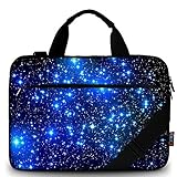 Mibbxea 14,5 15 15,6 Zoll Canvas Laptoptasche,Messenger Tasche,Einzelne Schultertasche mit verstellbarem Gurt,Reisetasche,Schützende Tragetasche für Computer,Ultrabook,Netbook (Blauer Sternenhimmel)