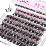 CALAILIS Wimpern Einzeln, 96 Pcs DIY Einzelne Wimpern Für Die Selbstanwendung Von Lash Extesnion Zu Hause, 10-16mm D Curl Cluster Individual Lashes (HD17-MIX)