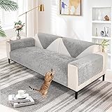 Aus Weichem Chenille Sofabezug 1/2/3/4 Sitzer L Form Sofa Couch überzug Ecksofa, 2024 Neue Universelle rutschfeste Sofa Überwurf, Solide Dicke Strukturierte Sofaschoner für Wohnzimmer(Grau, 70x70cm)
