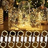 12 Stück LED Lichterkette Batterie, 2M 20LEDs Warm weiß Mini Lichterketten Kupferdraht Batteriebetrieb, kleine Lichterketten Wasserdicht für Party Hochzeit Halloween Weihnachten DIY Beleuchtung Deko