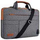 DOMISO 10,1-10,5 Zoll Wasserdicht Laptop Tasche Tragetasche Schultertasche mit USB Ladeanschluss für 9.7' Samsung Galaxy Tab / 9.7' iPad Pro / 10.1' Lenovo Tab 4 10 Plus/Asus/Acer/HP, Dunkelgrau
