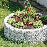 bellissa - Gabionen-Hochbeet rund Durchmesser 92cm außen 72cm innen, Höhe 40cm - Feinmaschige Gabionenkörbe befüllbar - Witterungsbeständiges Gabionen-Hochbeet - DYI-Bausatz inkl. Trennfolie (M)