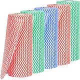 Frasheng 5 Rollen Fauler Lappen Einweg Putztücher,Abbaubar Hygienische Reinigungstücher,Einweg Reinigungstücher, Vliesstoffe Küchentücher Putztuch,für Wohnküche,Esstisch,50 Stück pro Rolle,3 Farben