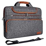 DOMISO 17 Zoll Wasserdicht Laptop Tasche Aktentasche Schultertasche Notebooktasche Business für 17-17.3' Notebook/Dell/Lenovo/Acer/HP/MSI/ASUS, Dunkelgrau