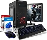shinobee Komplett PC Gaming/Multimedia Computer mit 3 Jahren Garantie! | AMD X4 950 4x3.8 GHz | 16GB DDR4 | 256GB SSD + 1TB | RX 550 2GB GDDR5 | 24'| WLAN | DVD±RW | Win11#6924