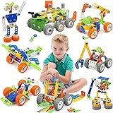 MOONTOY Konstruktionsspielzeug Geschenke für Kinder, STEM Gebäude Kit Bausteine Spielzeug für Jungen und Mädchen Baukasten Pädagogische Lernspielzeug ab 4,5,6,7,8,9,10 Jahre Bauset 11 Modelle