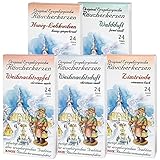 Kaladia Knox Räucherkerzen 5er Set - Original Räucherkerzen nach erzgebirgischer Tradition gefertigt - Waldduft, Honig-Lebkuchen, Weihnachtsapfel, Weihnachtsduft, Zimtrinde - Made in Germany