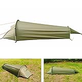 1 Person Camping Zelt, Ultraleichtes Biwaksackzelt Wasserdichtes Tragbares Campingzelt Schnellaufstellbarer Schlafsackbezug Biwaksack mit Tragetasche Für Das Überleben Im Freien (Grün)