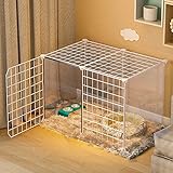 SBCGFY Laufstall, Katzengehege, Frettchenkäfig für den Innenbereich, Hundekäfige für große Hunde, Katzenhütten mit Katzentoilette, leicht zu reinigen, großer Auslauf, (75 x 39 x 47 cm)