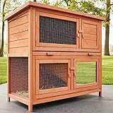 zooprinz Premium Hasenstall Mukkel – Kaninchenstall aus edlem massiven Vollholz ideal für draußen – Kleintierstall mit natürlich Farbe gestrichen – Besonders einfach und schnell zu reinigen