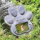 SANKESONG Haustier Gedenkstein, Hunde Gedenkstatue aus Polyresin - Wetterfester Grabstein & Gartendeko für Tiergedenken - Personalisierbarer Denkmal-Marker mit Gedenktafel