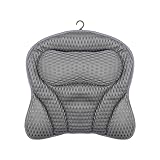 Lichi Badewannenkissen, Badewannenkissen für Kopf und Nacken, 4D Ergonomisches Badewannenkissen, Badewannenkissen für Damen Herren, rutschfest mit 6 Saugnäpfen, Whirlpool und Home Spa Badewannenkissen