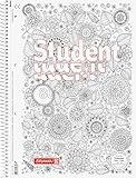 BRUNNEN 1067427 Notizblock/Collegeblock Student Zenart (A4, kariert Lineatur 28, 90 g/m², 80 Blatt) (1, A4 kariert | Lin. 28)