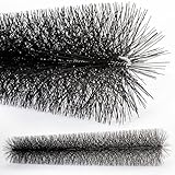 Borstelshop Dachrinnenbürste Ø15cm - Dachrinnen Laubschutz - Regenrinnen Laubschutz - Laubschutz Dachrinne - Dachrinnenwalze - Rinnenraupe aus Recycelter Kunststoff - 16x1 Meter Schwarz