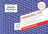 AVERY Zweckform 1719 Lieferschein speziell für Österreich (A6 quer, 3x40 Blatt, selbstdurchschreibend mit farbigen Durchschlägen, zur Erfassung aller relevanten Lieferpositionen) weiß/gelb/rosa