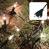 Hellum Lichterkette innen strombetrieben, mini Lichterkette 20er Ersatzbirnen klare warme Lichter, beleuchtete 2,85m, Kabel grün Lichterkette 20 lichter mit Stecker für Weihnachten