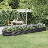 ULUYYUC Gartenregal wandgitter metallgitter gabionen Zaun gartenzaunHochbeet Pulverbeschichteter Stahl 396x100x36 cm AnthrazitGeeignet für Gartenbalkone im Freien