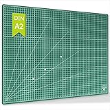 ACROPAQ Schneidematte A2 - Selbstheilend, A2 60 x 45 cm, 5 Lagen Schutz für Ihre Möbel, mit beidseitigen Gittern und Winkelmarkierungen - Bastelunterlage, Schneideunterlage, Cutting mat