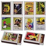 Streichhölzer Nostalgie Zündhölzer Retro Vintage Motive 40mm Streichholz Länge sehr stabil mit guter Zündung (10 Packungen)