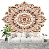 Geometrisches BöHmisches Mandala Muster 3d Tapete - 250x175 cm, Fototapete Schlafzimmer - Deko Wohnzimmer - Wallpaper - Gold - Wand Poster - Wandtapete - Tapete - Wanddeko - Vliestapete