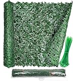 Künstliche IvyOutdoor 1x3M Gefälschte Hecke für Balkon & Garten Grün Sichtschutz Wandpaneel UV-beständig Künstliche Blätter für Außendekoration