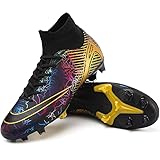 situkeke Herren Fußballschuhe High Top Spikes Fussballschuhe Jugendliche Cleats Professionelle Athletics Trainingsschuhe Outdoor Sport Gold 43 EU