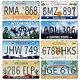 GLOBLELAND 8 Stück Vintage Nummernschild Metall Eisen Schild Plakette Poster Retro Metall Wand Dekorative Blechschilder für Hausbar Coffee Shop Restaurant Küche Club Dekoration 30x20cm