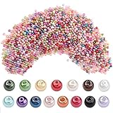 FOGAWA 2000 Stück Glas Perlen 4mm Perlen Bunte Glasperlen Runde Kunstperlen Mehrfarbig Sortierte Perlen Gemischt Bastelperlen für Schmuckherstellung Armband Bateln DIY