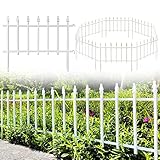 Thealyn Metall Dekorativer Gartenzaun 57cm Breit x 45cm Hoch (5 Paneele, Gesamtlänge 2,8m) Zaunpaneel Grenze Faltbarer Zaun Landschaftszaun für Blumenbeet, Hof, Tier Barriere