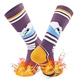 DECOVICI Skisocken für Damen und Herren, Kniestrümpfe Winter Thermo dicke Socken für Stiefel, Warme Funktionssocken für Kaltes Wetter, Snowboarden Wandern Reiten 1 Paar（39-44，Lila）