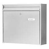 Burg-Wächter Briefkasten, Briefkastenanlagen geeignet, A4 Einwurf-Format, Verzinkter Stahl, Mail 5877 Si, Silber