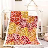 KBDQGX Warme Kuscheldecke Flanell Decke Microfaser Fleecedecke 70X100Cm 3D Rote Abstrakte Blumen Drucken Sofadecke Weiche Flauschige Wolldecken Tagesdecke Wohndecke Für Erwachsene & Kinder