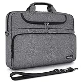 DOMISO Laptoptasche 15-16 Zoll Wasserdicht Laptop Tasche Aktentasche Herren Schultertasche für 15.6' Lenovo IdeaPad ThinkPad/HP Pavilion ENVY/Dell XPS / 16' Macbook Pro/Asus, Dunkelgrau＋Schwarz
