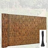 Bambus-Rolle für den Außenbereich, Hinterhof, Terrasse, 1 x 4 m, natürlicher Zaunvorhang für Balkon, erhältlich in 70 cm, 90 cm, 122 cm