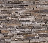 A.S. Création Vliestapete Best of Wood and Stone Tapete in Stein Optik fotorealistische Steintapete Naturstein 10,05 m x 0,53 m beige braun gelb Made in Germany 914217 9142-17