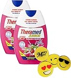 2 X 75 ml Thera-Med-JUNIOR ☼ 2-in-1 mit Erdbeer-Geschmack ▐ Zahnpasta & Mundwasser in einem! ▌ Kinder-Mundspülung Kinder-Zahncreme toothpaste & mouthwash + 1 Gratis Radierer von ManyMore*
