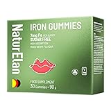 NaturElan Eisen Gummies, 7mg Fe Pro Gummi, zuckerfrei, hohe Absorption, gemischtes Beerengeschmack, 30 Gummis(90 g)