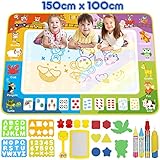 lenbest Aqua Magic Doodle Matte - 150×100cm Wasser Doodle Matte XXL - Malmatte mit 4 Wasserstift - Große Wassermalmatte - Spielzeug Kinderspielzeug ab 1 2 3 4 Jahre - Weihnachtsgeschenke