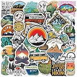 EUFFO Wasserfeste Aufkleber Sticker Set 50 Stück, Vintage Reisen im Freien Sticker für Koffer MacBook Laptop Fahrrad Scrapbook Motorrad Skateboard Helm Auto Retro Sticker