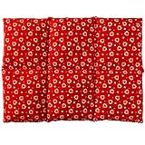 Rapssamenkissen groß 40x30cm 6-Kammer - Herzen-rot - Wärmekissen Körnerkissen z.B. als Rückenkissen & Bauchkissen - Rapskissen 30x40 - Herzen-rot