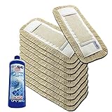 Wischsystem Wischbezug 40 cm aus Baumwolle 10 x und Gratis Reiniger